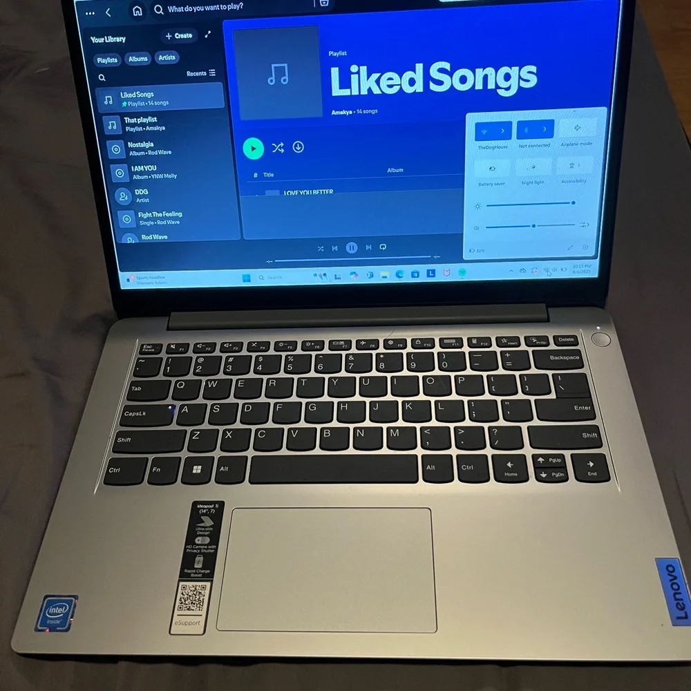 Lenovo Gray Laptop with Unique Stickers